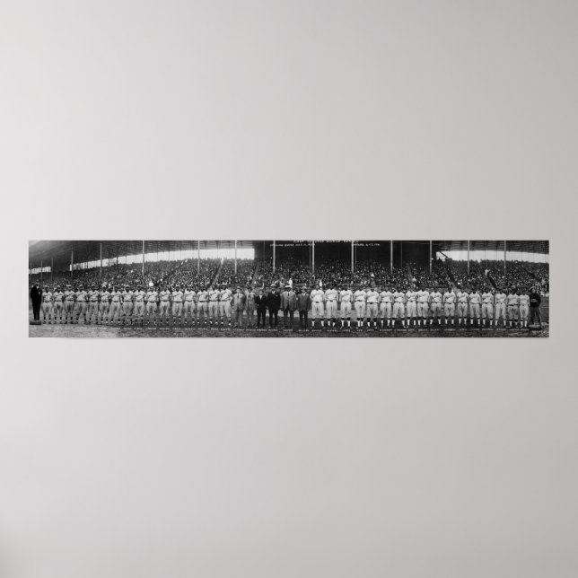 Póster Primera serie mundial de equipos, Juego 1, 1924 (Frente)