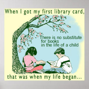 Póster Primera tarjeta de biblioteca