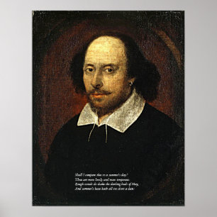 Póster Primeras 4 líneas de soneto # 18 de Shakespeare