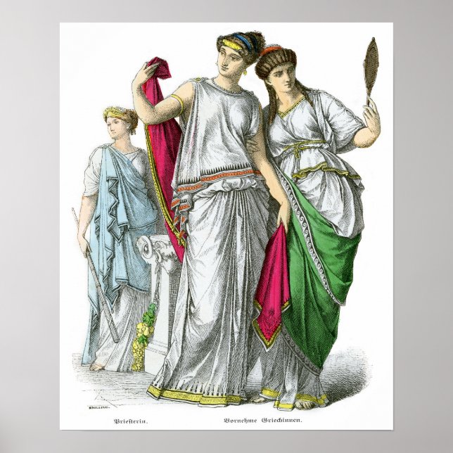 Póster Primeras y nobles mujeres griegas (Frente)
