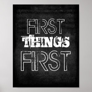 Póster primero cosas cita poster estilo chic