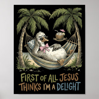 Póster Primero De Jesús Piensa Un Diseño De Ganso Delicio