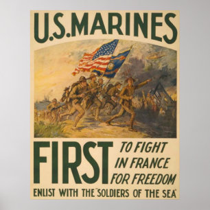 Póster Primero en luchar en Francia