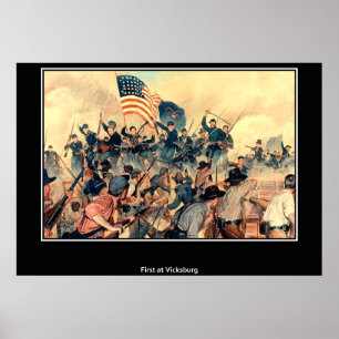 Póster Primero en Vicksburg Guerra de Secesión Americana