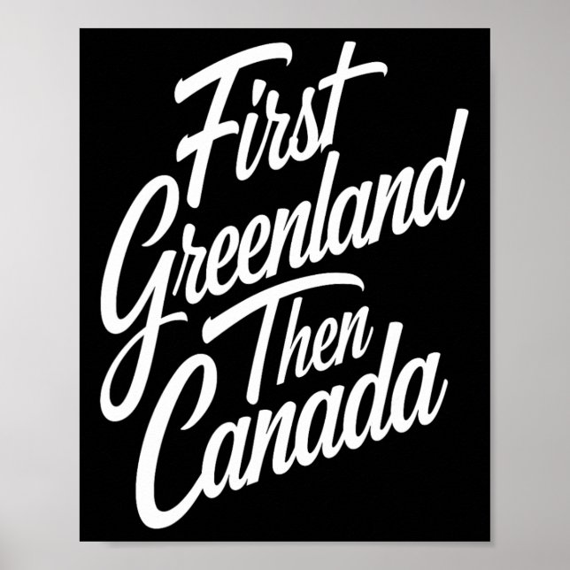 Póster Primero Groenlandia que Canadá mapa de Trump de EE (Frente)
