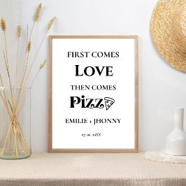 Póster Primero viene el amor de la cena del ensayo Pizza