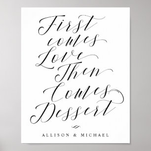 Póster Primero viene el Rótulo de Boda del Bar de postres