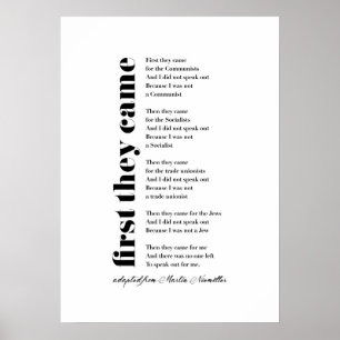 Póster Primero vinieron Martin Niemöller