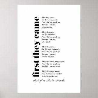 Póster Primero vinieron Martin Niemöller