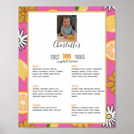 Póster Primeros 100 alimentos: Niña Rosa Weaning