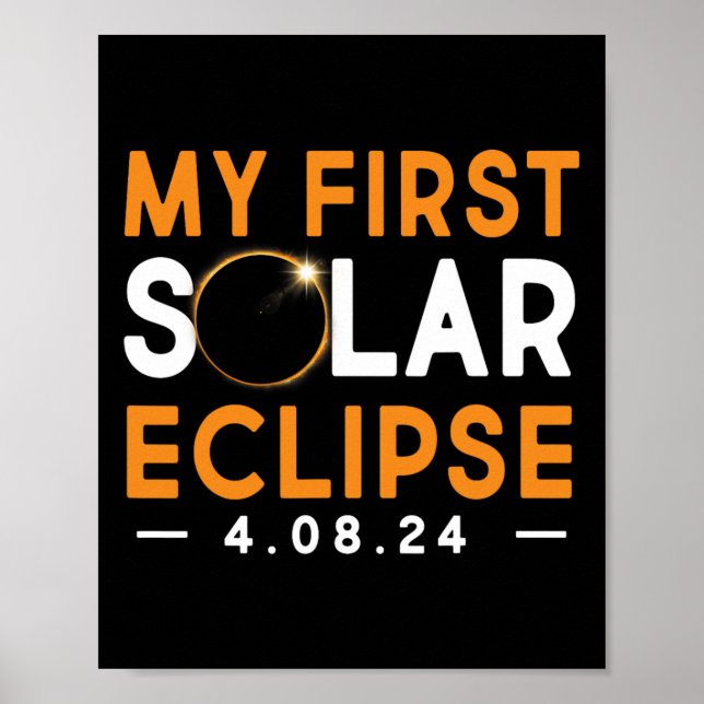 Póster Primeros Chicas De Camisetas De Eclipse Solar 2024 (Frente)
