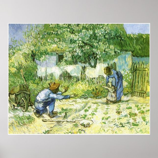 Póster Primeros pasos 1890 Vincent van Gogh (1853-1890) (Frente)