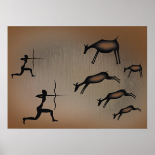 Póster Primitive Cave Art Poster