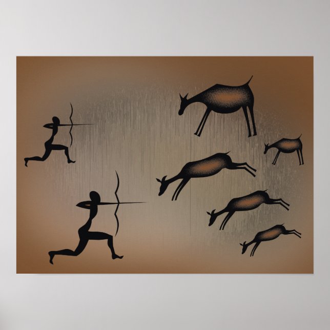 Póster Primitive Cave Art Poster (Frente)