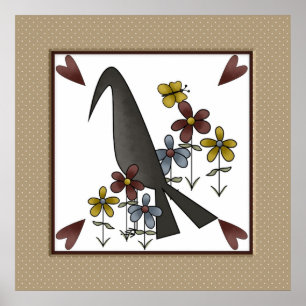 Póster Primitive Country Crow