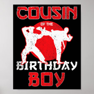 Póster Primo Del Cumpleaños Karate Taekwondo Boy Martia