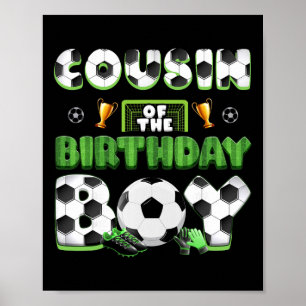Póster Primo del grupo de fútbol del niño de cumpleaños f
