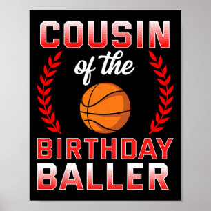 Póster Primo Del Niño De Cumpleaños Bysketbyll Bday Celeb