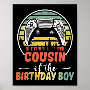 Póster Primo Del Niño De Cumpleaños Video Gamer Fa