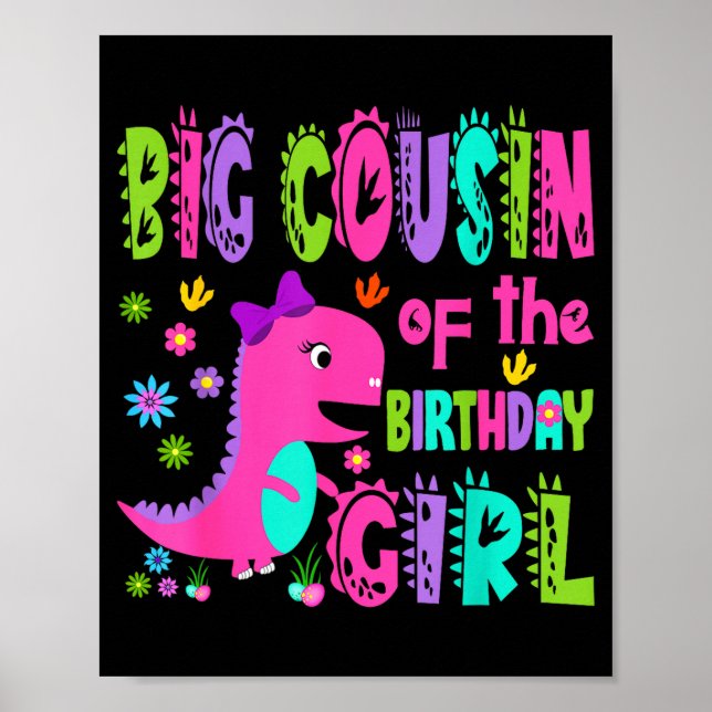 Póster Primo grande de la chica de cumpleaños saurus rex (Frente)
