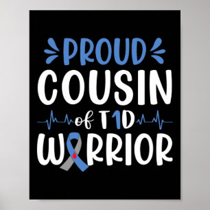 Póster Primo Orgulloso De Guerrero De Diabetes T1d Concie