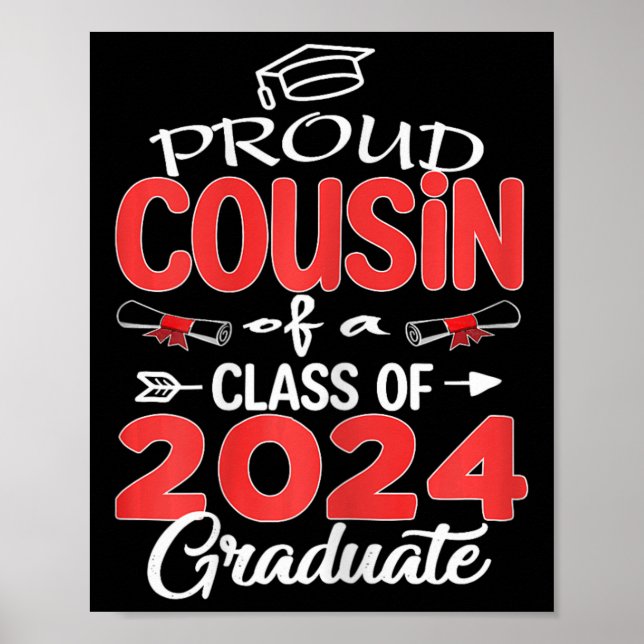 Póster Primo Orgulloso Superior De 2024 De Un Graduado De (Frente)