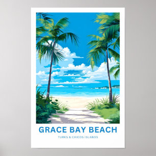 Póster Prin de viaje de Grace Bay Beach Turks & Caicos Is