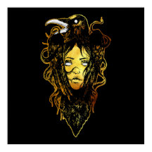 Princesa abrazada por un cuervo