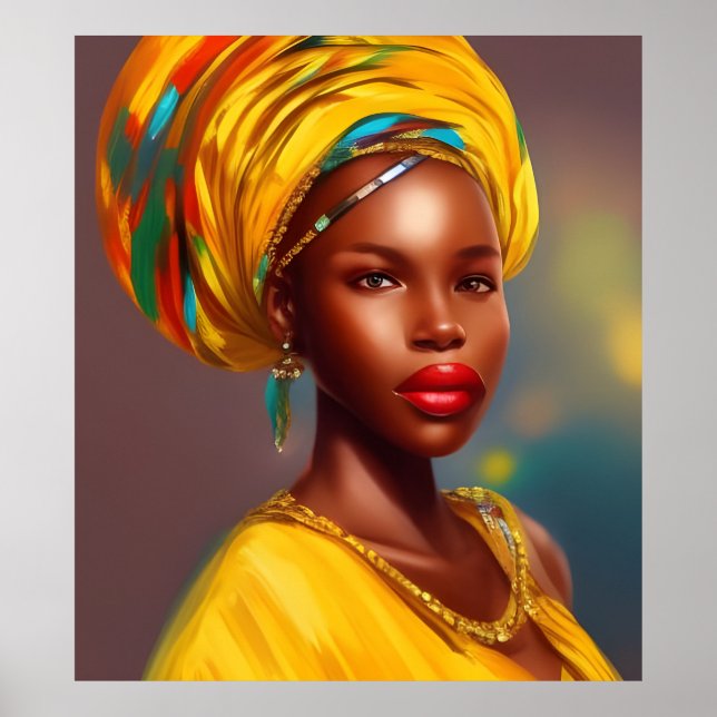 Póster princesa africana 4 joyas de oro (Frente)