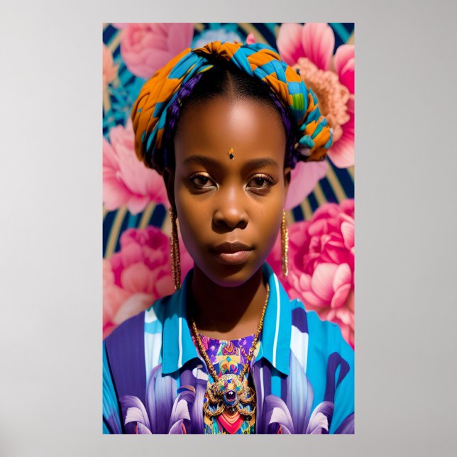 Póster Princesa africana con blusa (Frente)