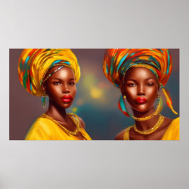 Póster princesa africana mujeres joyas de oro 3 cartel