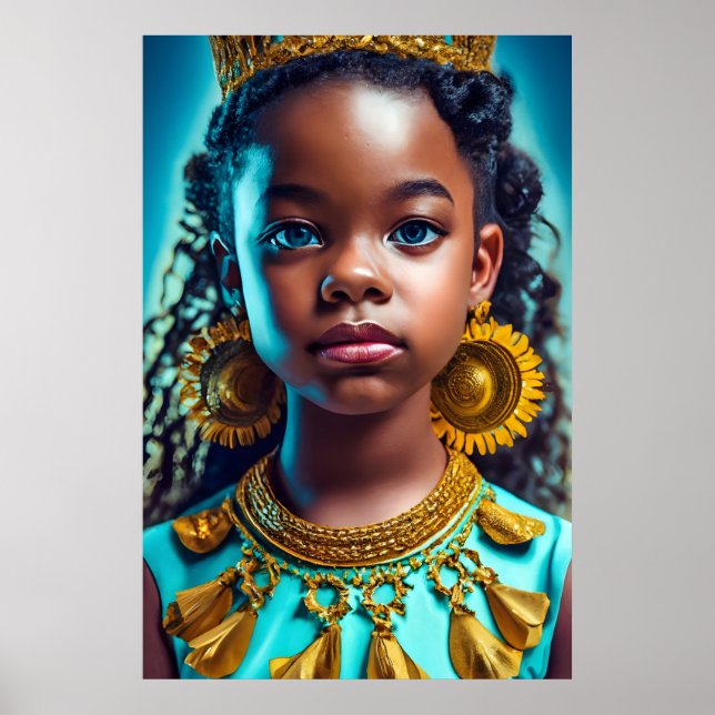 Póster Princesa africana pequeña, herencia del mes de la  (Frente)