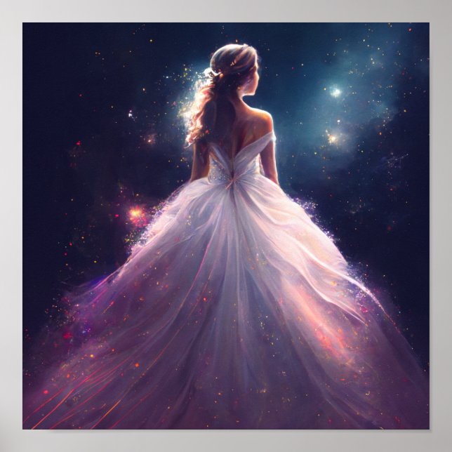 Póster Princesa Aurora en galaxia (Frente)