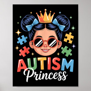 Póster princesa autismo coqueta lazo hija autismo