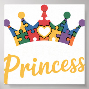 Póster Princesa Autismo Hija Conciencia del Autismo