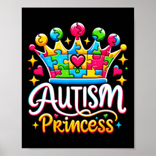 Póster Princesa autismo Reina de la conciencia del autism