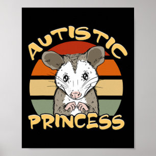 Póster Princesa autista Cute Opossum Autism Awareness