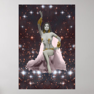 Póster Princesa Banu, bailarina de Belly cósmicos