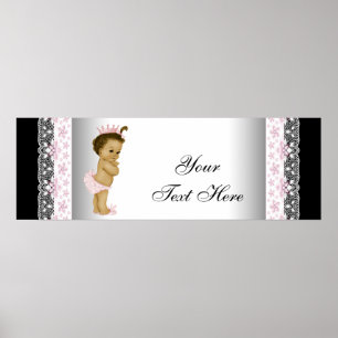 Póster Princesa bebé niña vintage rosa