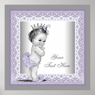Póster Princesa bebé vintage lavanda morado