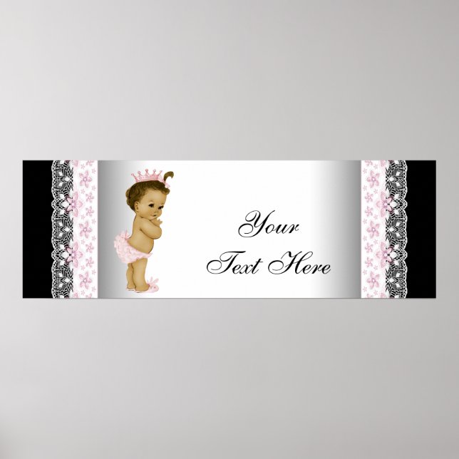 Póster Princesa bebé vintage rosa (Frente)