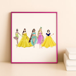 Póster princesa, boceto de moda,