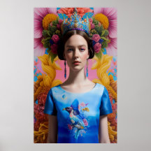 Princesa casual de la corona azul