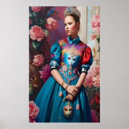 Póster Princesa con corona de plata