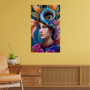Póster Princesa con pelo de serpiente