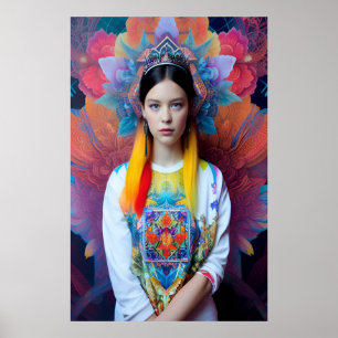 Póster Princesa con suéter blanco