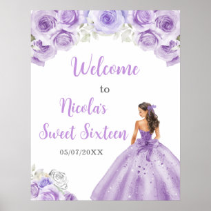 Póster Princesa con un vestido morado Dieciséis bienvenid