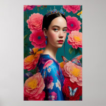 Princesa con una tiara azul