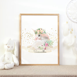 Póster Princesa Criatura Mágica Unicornio Niña Guardería