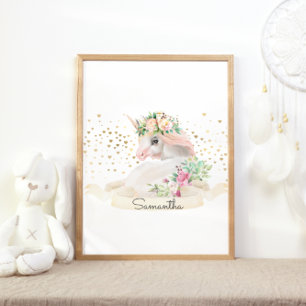 Póster Princesa Criatura Mágica Unicornio Niña Guardería